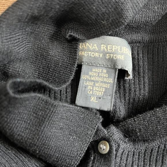 Banana Republic Black Merino Wool Ribbed Sweater Size XL - Picture 2 of 3